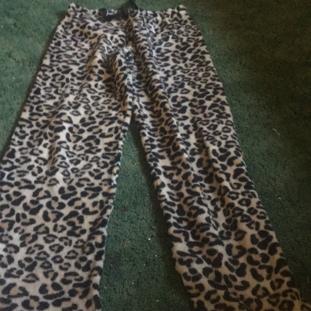 Leopard print pajama pants